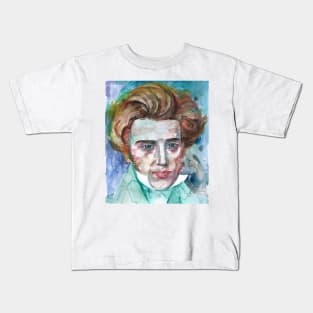 SOREN KIERKEGAARD watercolor portrait Kids T-Shirt